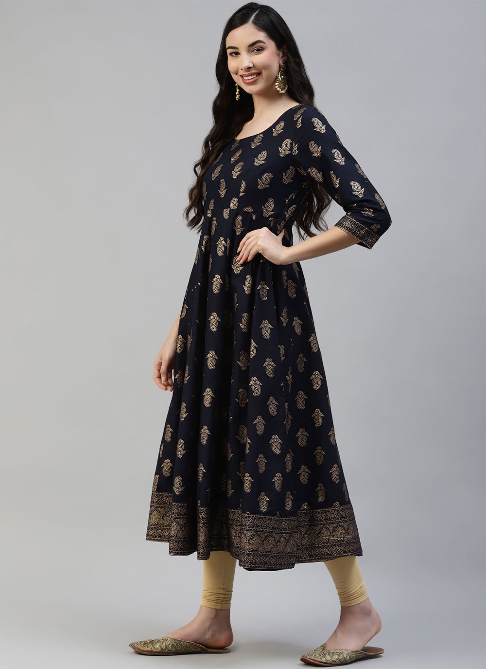 Salwar Suit Cotton Blue Print Salwar Kameez