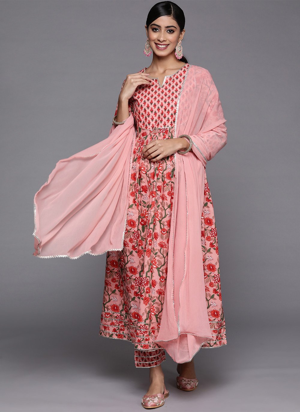 Salwar Suit Cotton Pink Print Salwar Kameez