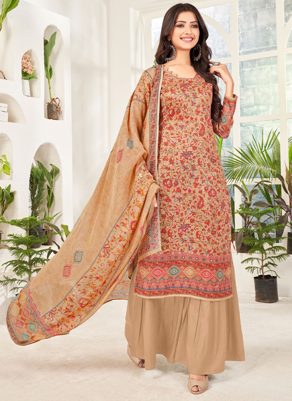 Salwar Suit Cotton Multi Colour Mirror Salwar Kameez