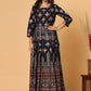 Gown Cotton Blue Print Gown