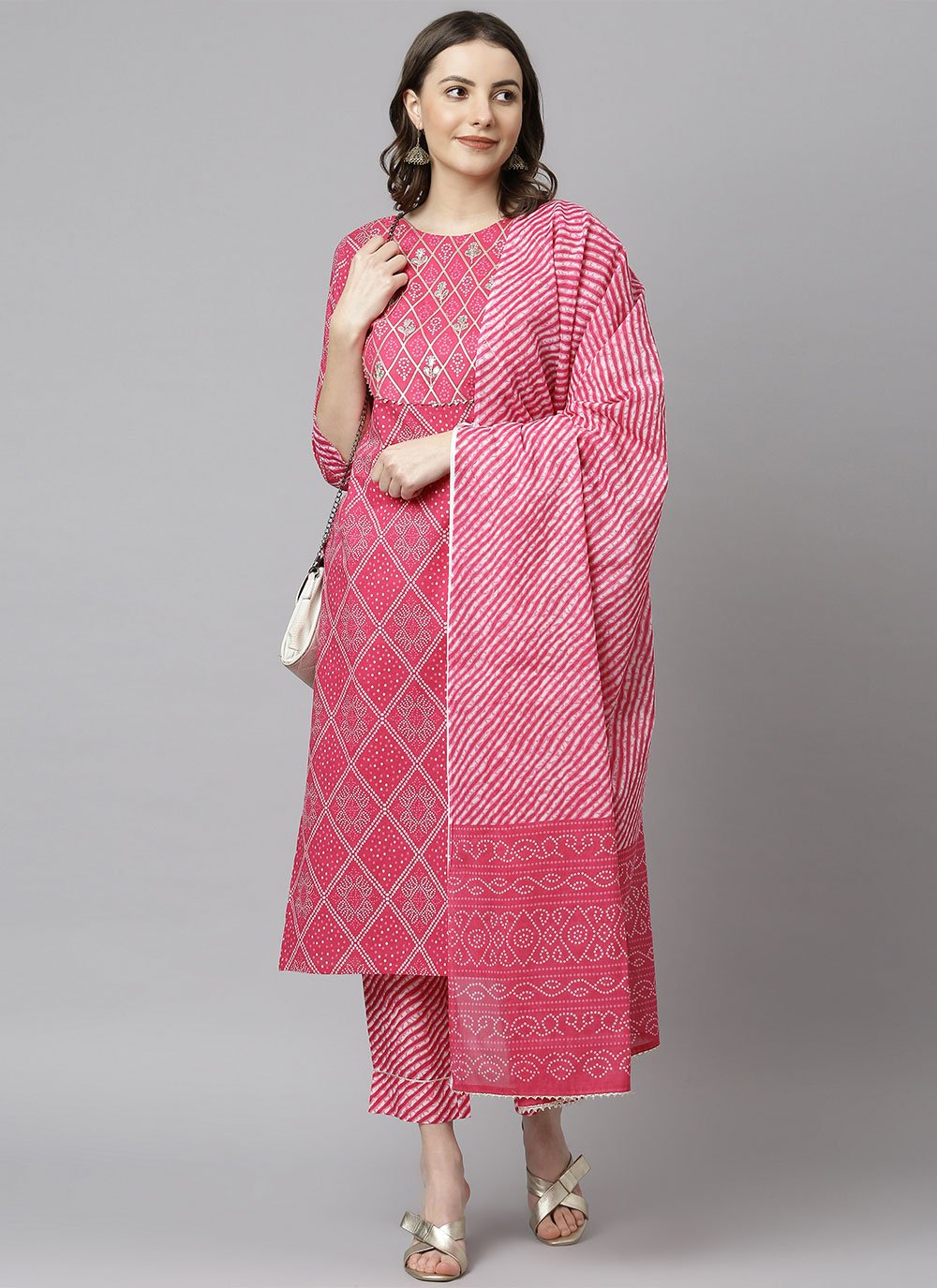 Trendy Suit Cotton Pink Print Salwar Kameez