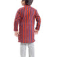 Kurta Pyjama Cotton Grey Rust Print Kids