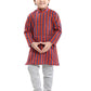 Kurta Pyjama Cotton Grey Rust Print Kids