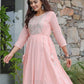 Gown Cotton Pink Embroidered Gown