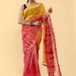 Shaded Saree Cotton Red Yellow Lace Saree