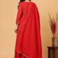 Salwar Suit Cotton Red Mirror Salwar Kameez