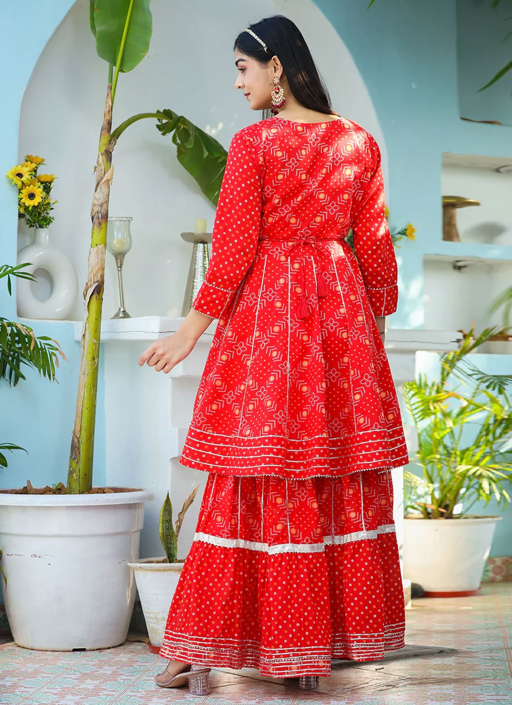 Trendy Suit Cotton Red Print Salwar Kameez