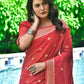 Classic Cotton Red Weaving Saree