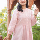 Designer Kurti Cotton Pink Buttons Kurtis