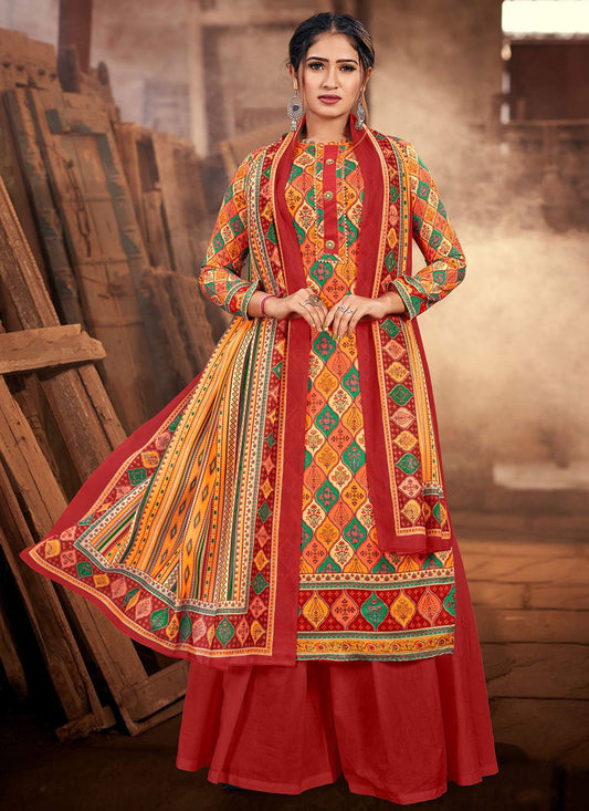 Salwar Suit Cotton Multi Colour Digital Print Salwar Kameez