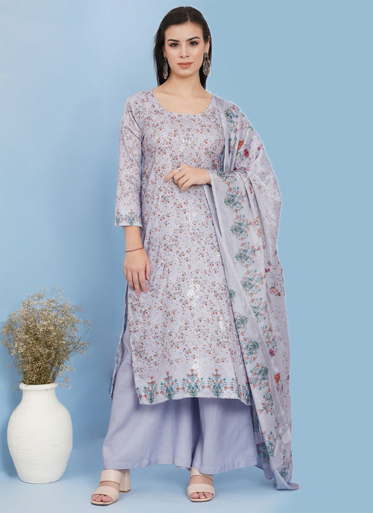 Salwar Suit Cotton Lavender Digital Print Salwar Kameez