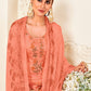 Salwar Suit Cotton Peach Embroidered Salwar Kameez