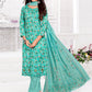 Salwar Suit Cotton Satin Green Print Salwar Kameez