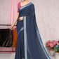 Classic Cotton Blue Plain Saree