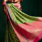 Classic Cotton Silk Green Patch Border Saree