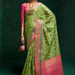 Classic Cotton Silk Green Patch Border Saree