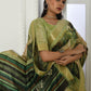 Contemporary Cotton Silk Sea Green Patch Border Saree