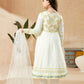 Anarkali Suit Cotton Silk Off White Embroidered Kids