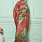 Contemporary Cotton Silk Green Print Saree