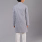 Kurta Pyjama Cotton Silk Grey Embroidered Kids