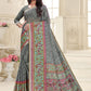 Trendy Saree Cotton Silk Grey Digital Print Saree