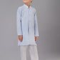 Kurta Pyjama Cotton Silk Grey Embroidered Kids