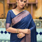 Classic Cotton Silk Blue Weaving Saree