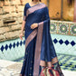 Classic Cotton Silk Blue Weaving Saree