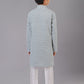 Kurta Pyjama Cotton Silk Grey Embroidered Kids