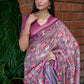 Classic Cotton Silk Magenta Print Saree