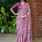 Classic Cotton Silk Magenta Print Saree