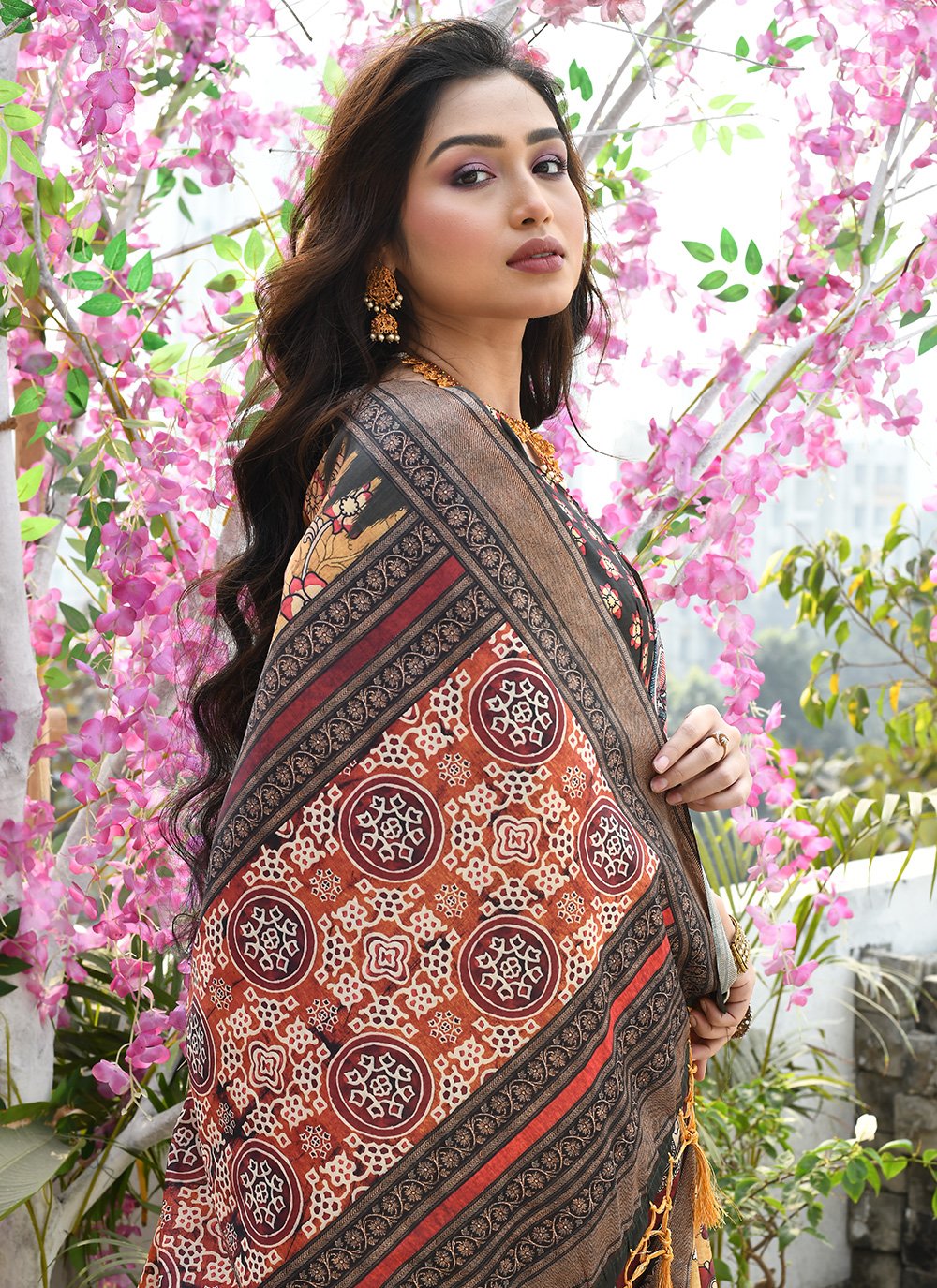 Trendy Saree Cotton Silk Multi Colour Print Saree