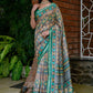 Trendy Saree Cotton Silk Green Print Saree