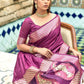 Contemporary Cotton Silk Purple Weaving Saree