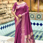 Contemporary Cotton Silk Purple Weaving Saree