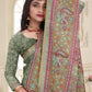 Classic Cotton Silk Green Digital Print Saree