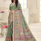 Classic Cotton Silk Green Digital Print Saree