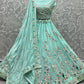 Lehenga Choli Cotton Silk Aqua Blue Dori Work Lehenga Choli