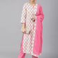 Straight Salwar Suit Cotton Off White Foil Print Salwar Kameez