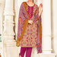 Straight Salwar Suit Cotton Purple Embroidered Salwar Kameez