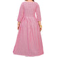 Gown Cotton Pink Strips Print Gown
