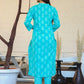 Salwar Suit Cotton Aqua Blue Print Salwar Kameez