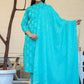 Salwar Suit Cotton Aqua Blue Print Salwar Kameez