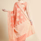 Trendy Saree Cotton Lucknowi Peach Chikankari Work Saree