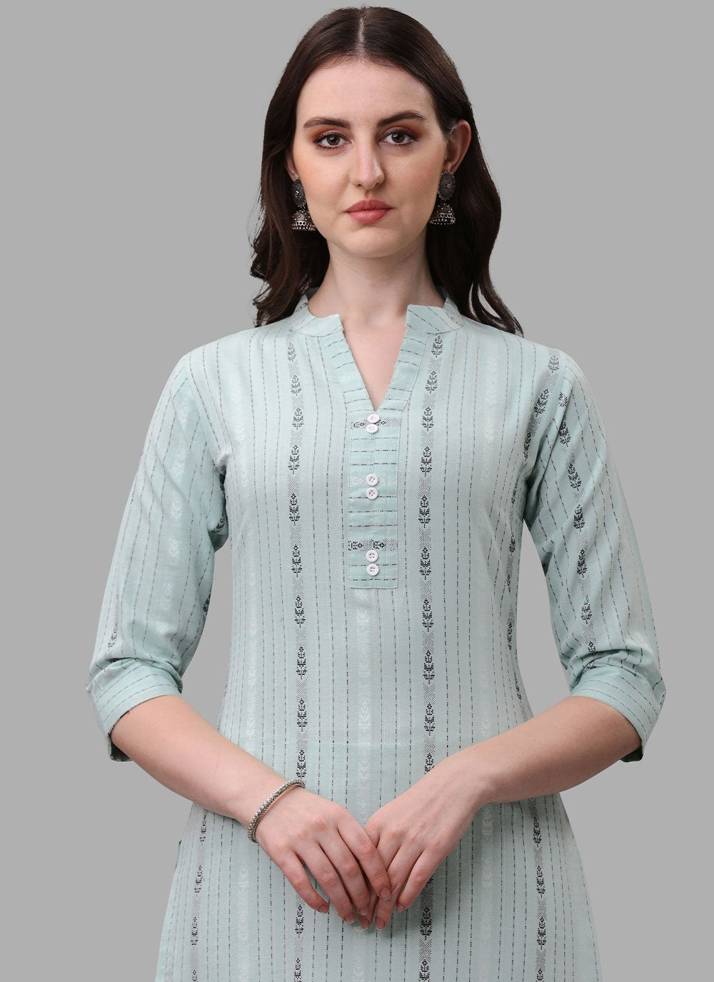 Salwar Suit Cotton Aqua Blue Weaving Salwar Kameez