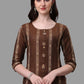 Straight Salwar Suit Cotton Brown Weaving Salwar Kameez