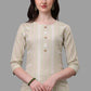 Designer Kurti Cotton Cream Weaving Kurtis