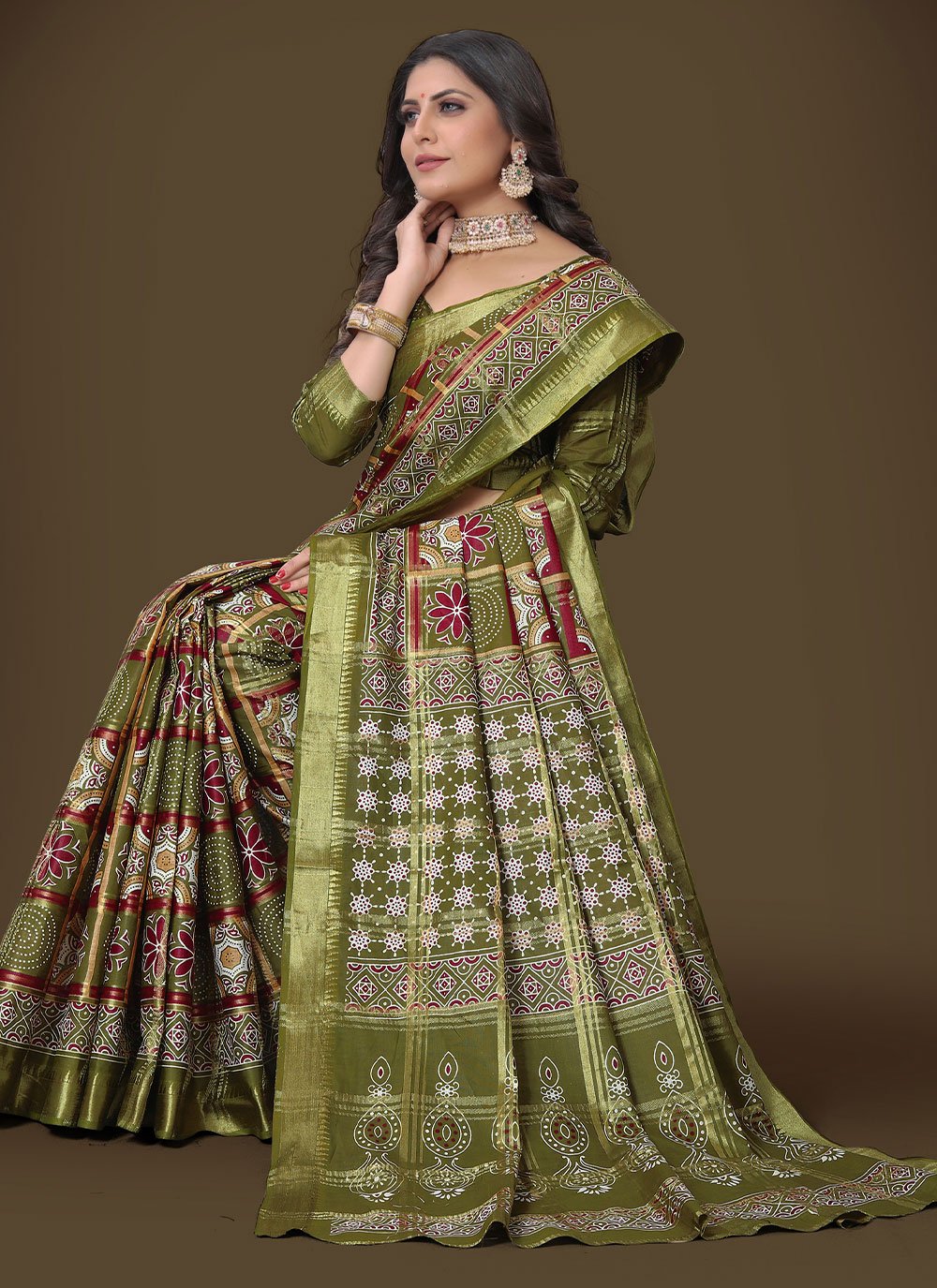 Contemporary Cotton Green Weaving Saree