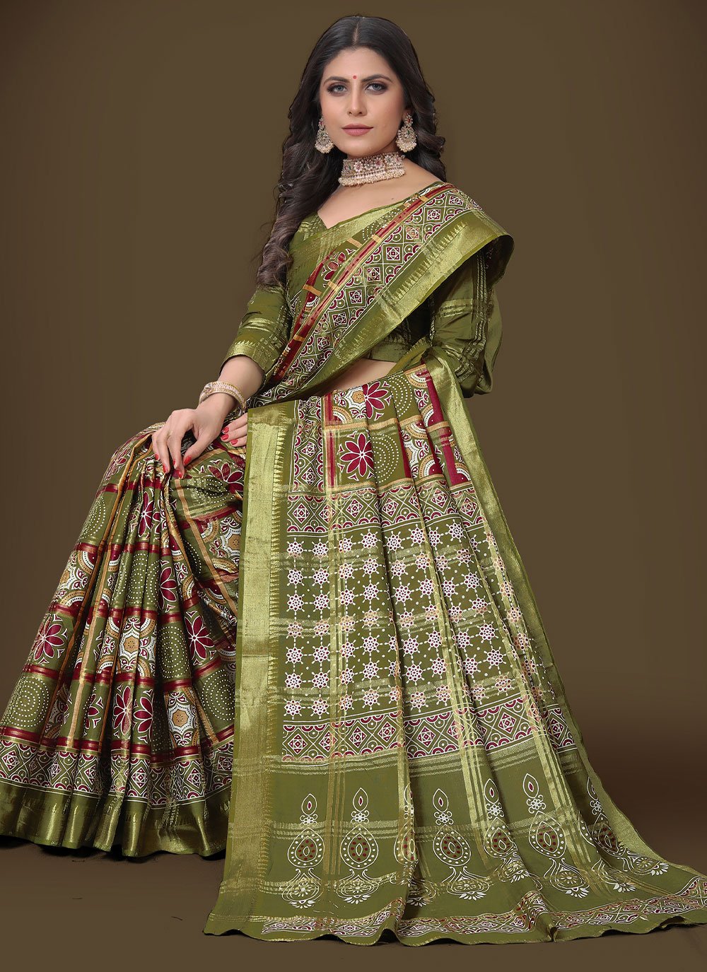 Contemporary Cotton Green Weaving Saree