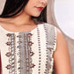 Party Wear Kurti Cotton White Digital Print Kurtis